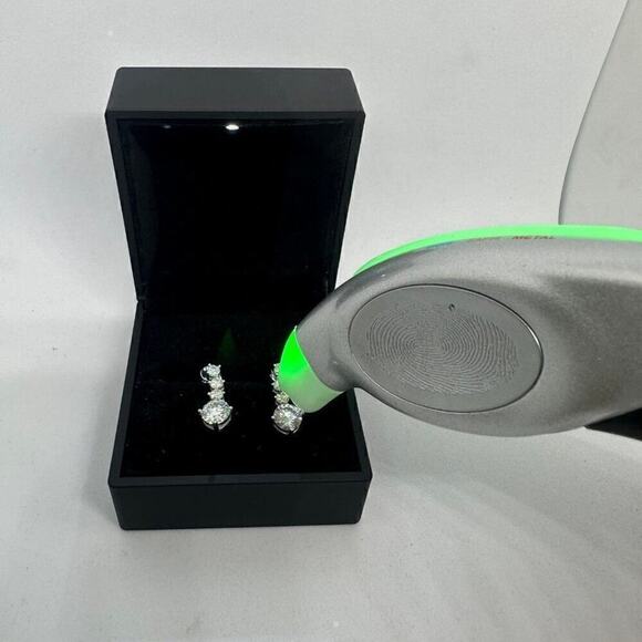 Moissanite Diamond Earrings Hanging Drop Studs 2.6 Ct Brilliant Round Cut - Picture 7 of 9